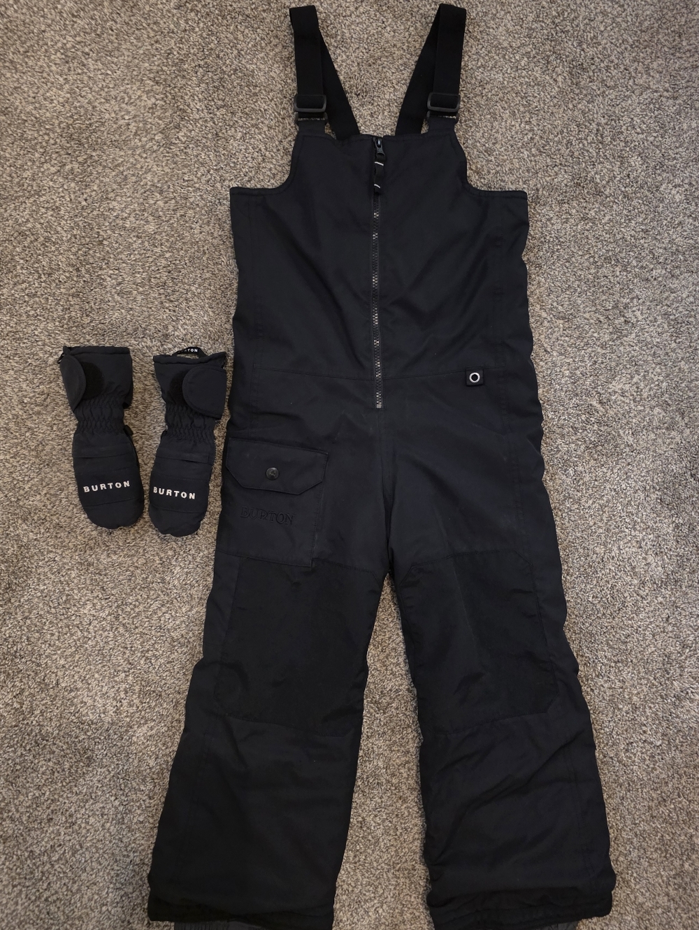 Kids Burton Snow Bibs And Mittens - Size 5/6